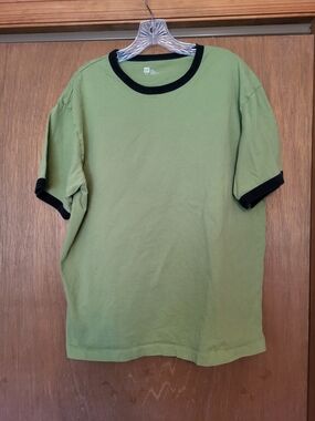 Classic Gap Green Ringer Tee with Blue Trim - Men's Xl